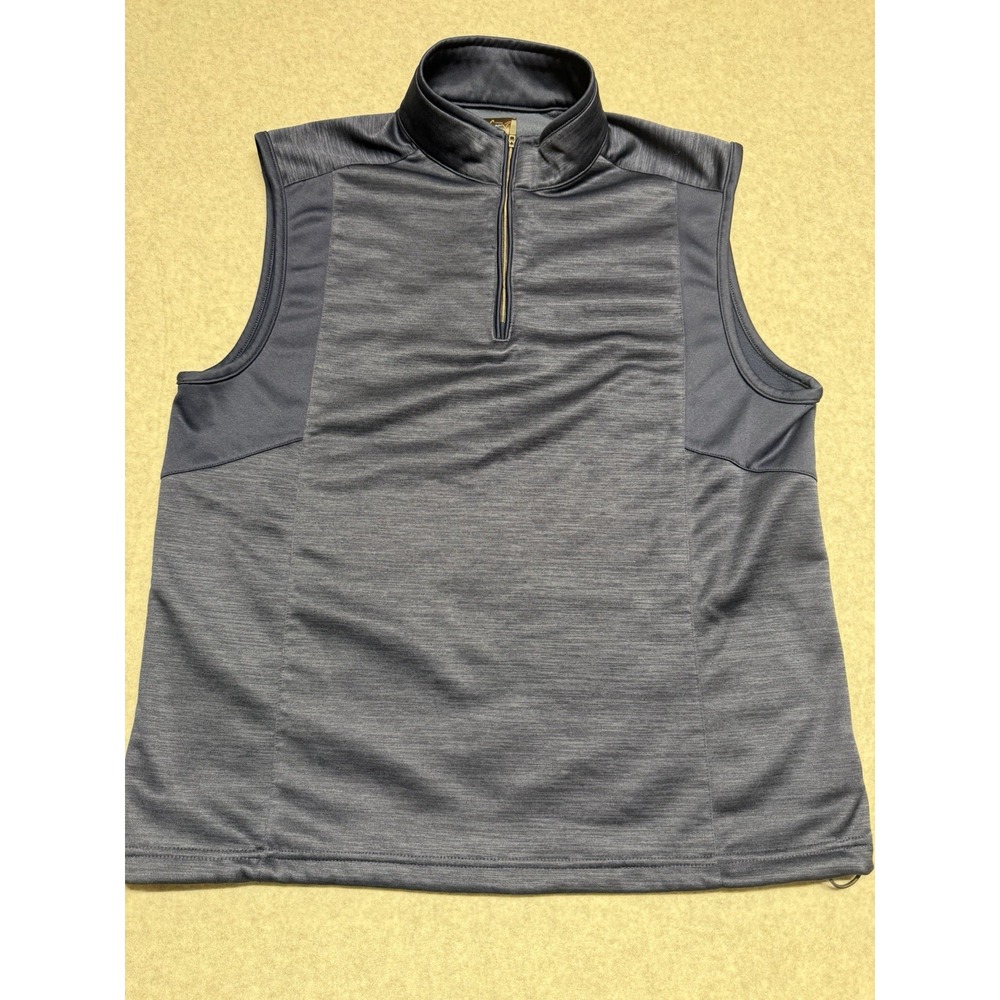 Greg Norman Vest Men's Large Navy Blue Mock Neck 1/4 Zip